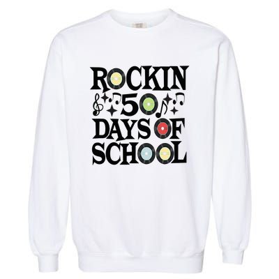 Rockin' 50th Day Celebration School Milestone Garment-Dyed Sweatshirt