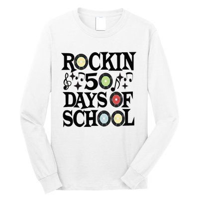 Rockin' 50th Day Celebration School Milestone Long Sleeve Shirt