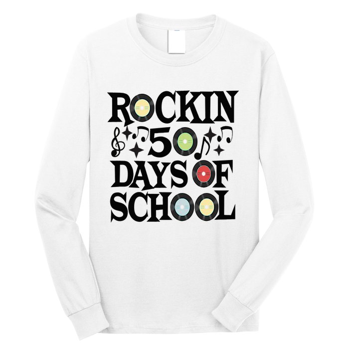 Rockin' 50th Day Celebration School Milestone Long Sleeve Shirt