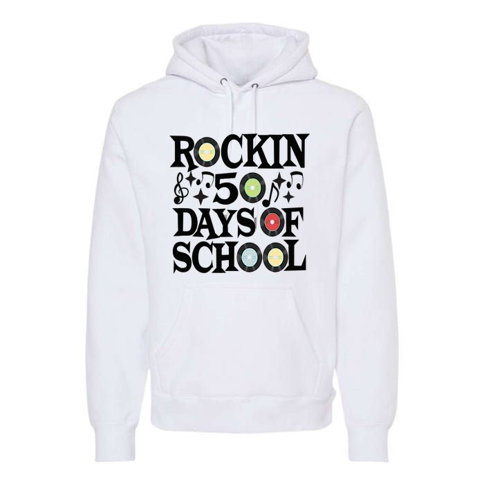 Rockin' 50th Day Celebration School Milestone Premium Hoodie