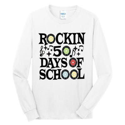 Rockin' 50th Day Celebration School Milestone Tall Long Sleeve T-Shirt