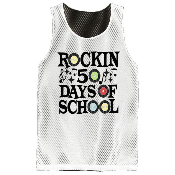 Rockin' 50th Day Celebration School Milestone Mesh Reversible Basketball Jersey Tank