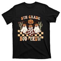 Retro 5th Grade Boo Crew Ghost Cowboy Hat Teacher Halloween T-Shirt