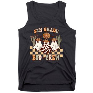 Retro 5th Grade Boo Crew Ghost Cowboy Hat Teacher Halloween Tank Top