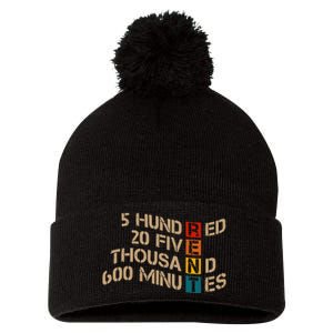 RENT 5 Hundred 20 Five Thousand 600 Minutes Quote Pom Pom 12in Knit Beanie