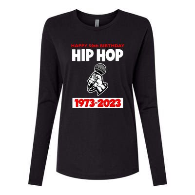 Retro 50 Years Hip Hop 50th Anniversary Mic Gift Womens Cotton Relaxed Long Sleeve T-Shirt