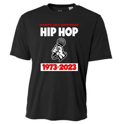 Retro 50 Years Hip Hop 50th Anniversary Mic Gift Cooling Performance Crew T-Shirt