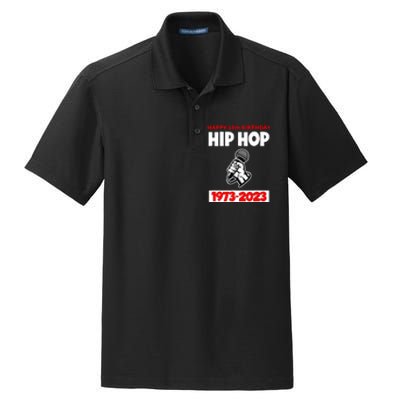 Retro 50 Years Hip Hop 50th Anniversary Mic Gift Dry Zone Grid Polo