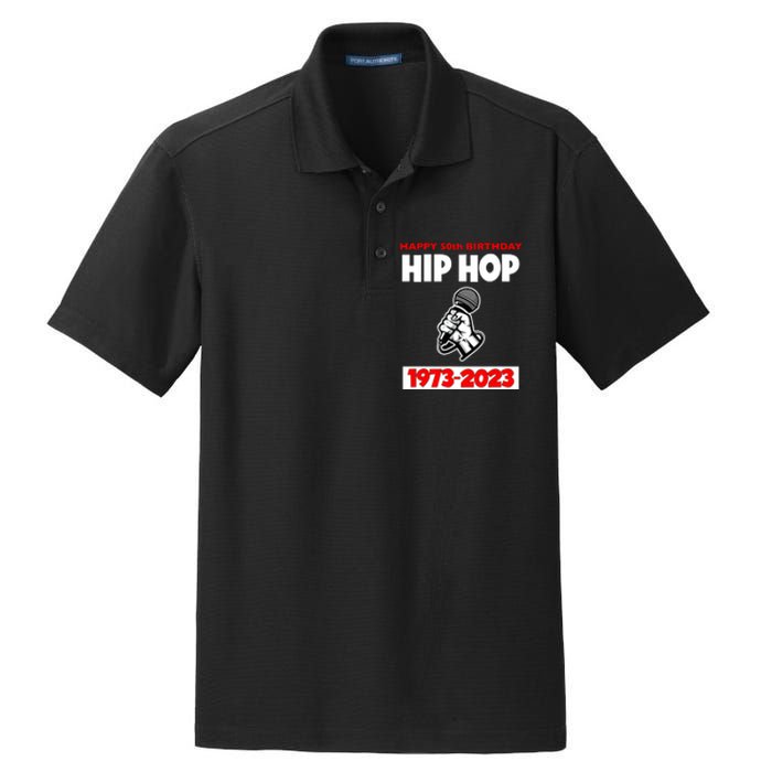 Retro 50 Years Hip Hop 50th Anniversary Mic Gift Dry Zone Grid Polo