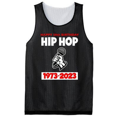 Retro 50 Years Hip Hop 50th Anniversary Mic Gift Mesh Reversible Basketball Jersey Tank