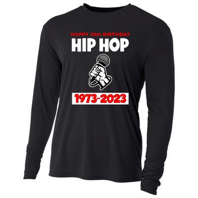 Retro 50 Years Hip Hop 50th Anniversary Mic Gift Cooling Performance Long Sleeve Crew