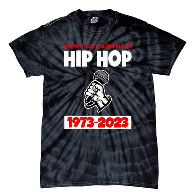 Retro 50 Years Hip Hop 50th Anniversary Mic Gift Tie-Dye T-Shirt