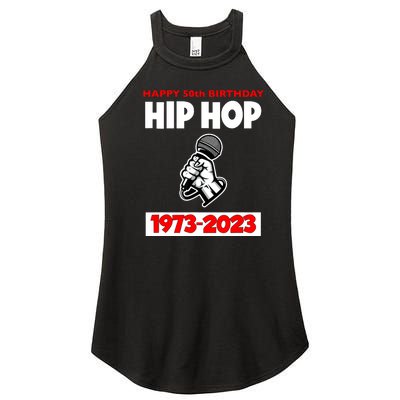 Retro 50 Years Hip Hop 50th Anniversary Mic Gift Women’s Perfect Tri Rocker Tank