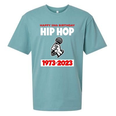 Retro 50 Years Hip Hop 50th Anniversary Mic Gift Sueded Cloud Jersey T-Shirt