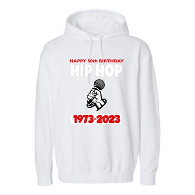 Retro 50 Years Hip Hop 50th Anniversary Mic Gift Garment-Dyed Fleece Hoodie