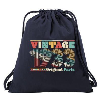 Retro 60s 70s Style Vintage 1933 Original Parts 90th Birthday Drawstring Bag