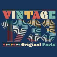 Retro 60s 70s Style Vintage 1933 Original Parts 90th Birthday Women's V-Neck T-Shirt
