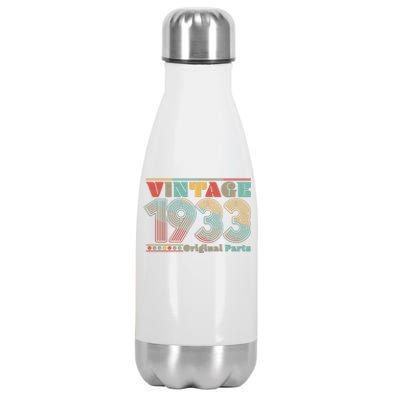 Retro 60s 70s Style Vintage 1933 Original Parts 90th Birthday Stainless Steel Insulated Water Bottle