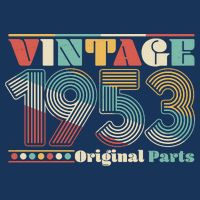 Retro 60s 70s Style Vintage 1953 Original Parts 70th Birthday Women's V-Neck T-Shirt
