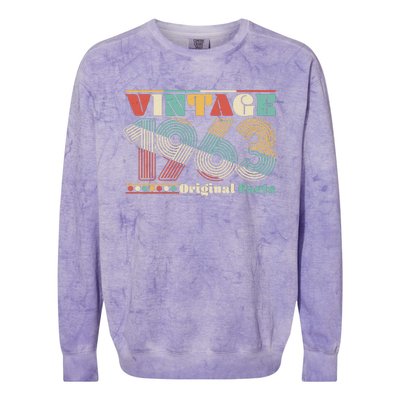 Retro 60s 70s Style Vintage 1963 Original Parts 60th Birthday Colorblast Crewneck Sweatshirt