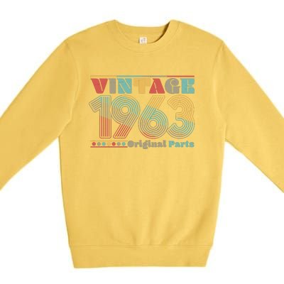 Retro 60s 70s Style Vintage 1963 Original Parts 60th Birthday Premium Crewneck Sweatshirt