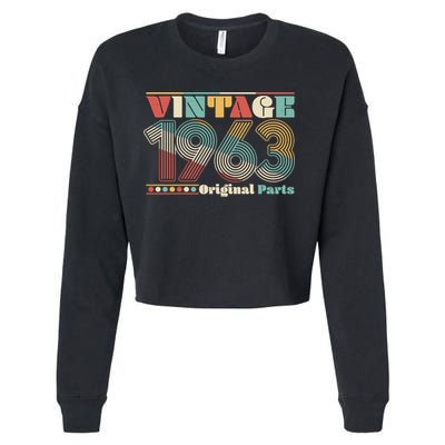 Retro 60s 70s Style Vintage 1963 Original Parts 60th Birthday Cropped Pullover Crew
