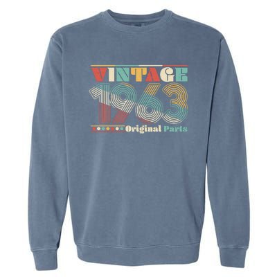 Retro 60s 70s Style Vintage 1963 Original Parts 60th Birthday Garment-Dyed Sweatshirt