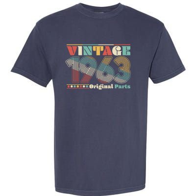 Retro 60s 70s Style Vintage 1963 Original Parts 60th Birthday Garment-Dyed Heavyweight T-Shirt