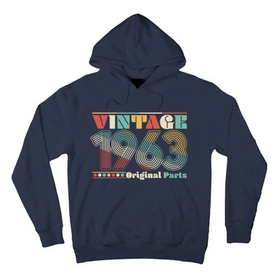 Retro 60s 70s Style Vintage 1963 Original Parts 60th Birthday Hoodie