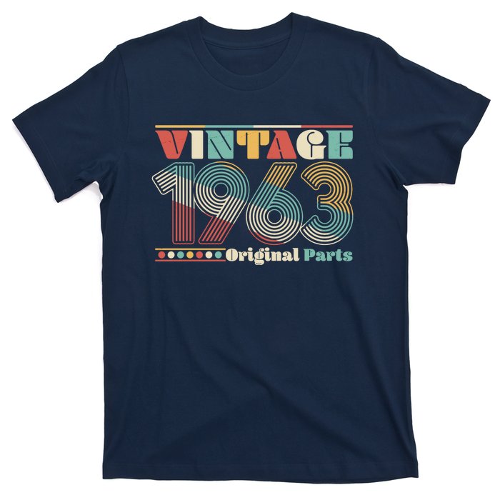 Retro 60s 70s Style Vintage 1963 Original Parts 60th Birthday T-Shirt