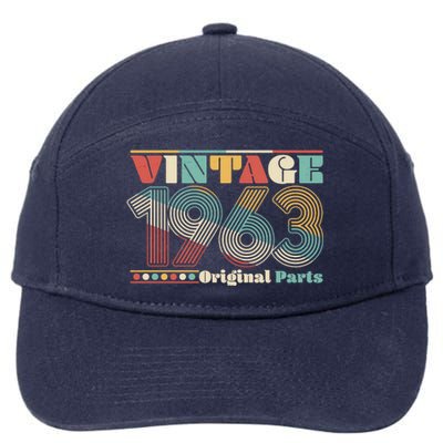 Retro 60s 70s Style Vintage 1963 Original Parts 60th Birthday 7-Panel Snapback Hat