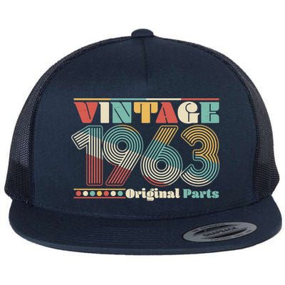 Retro 60s 70s Style Vintage 1963 Original Parts 60th Birthday Flatbill Hat