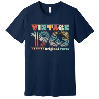 Retro 60s 70s Style Vintage 1963 Original Parts 60th Birthday Premium T-Shirt