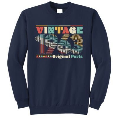 Retro 60s 70s Style Vintage 1963 Original Parts 60th Birthday Tall Sweatshirt