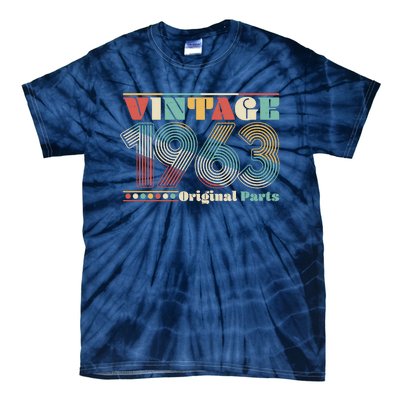 Retro 60s 70s Style Vintage 1963 Original Parts 60th Birthday Tie-Dye T-Shirt