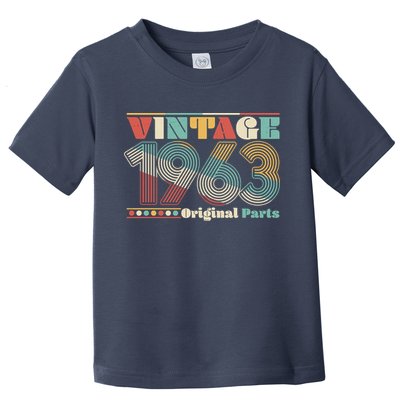 Retro 60s 70s Style Vintage 1963 Original Parts 60th Birthday Toddler T-Shirt