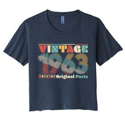 Retro 60s 70s Style Vintage 1963 Original Parts 60th Birthday Crop Top