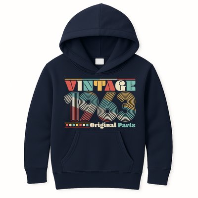 Retro 60s 70s Style Vintage 1963 Original Parts 60th Birthday Kids Hoodie