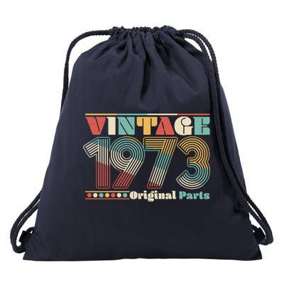 Retro 60s 70s Style Vintage 1973 Original Parts 50th Birthday Drawstring Bag