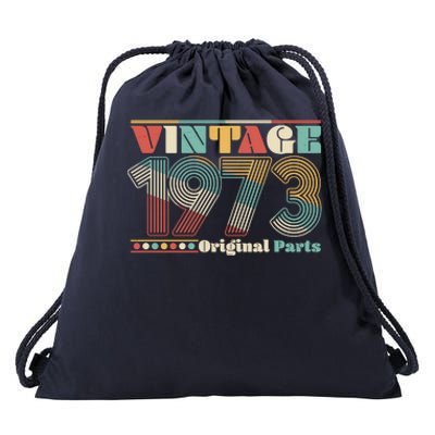 Retro 60s 70s Style Vintage 1973 Original Parts 50th Birthday Drawstring Bag