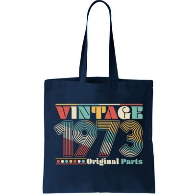 Retro 60s 70s Style Vintage 1973 Original Parts 50th Birthday Tote Bag