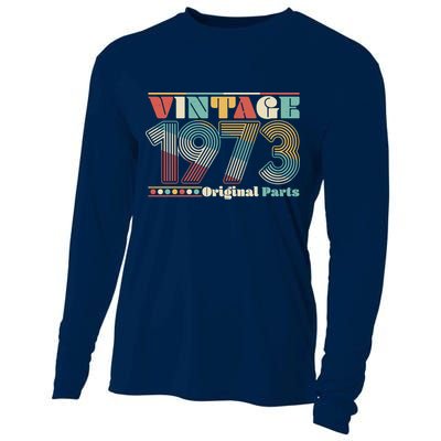 Retro 60s 70s Style Vintage 1973 Original Parts 50th Birthday Cooling Performance Long Sleeve Crew