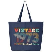 Retro 60s 70s Style Vintage 1973 Original Parts 50th Birthday 25L Jumbo Tote