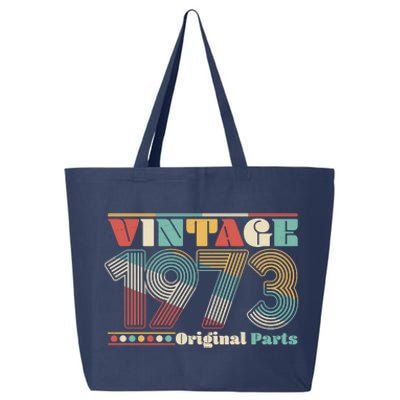 Retro 60s 70s Style Vintage 1973 Original Parts 50th Birthday 25L Jumbo Tote