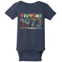 Retro 60s 70s Style Vintage 1973 Original Parts 50th Birthday Baby Bodysuit