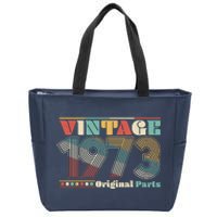 Retro 60s 70s Style Vintage 1973 Original Parts 50th Birthday Zip Tote Bag