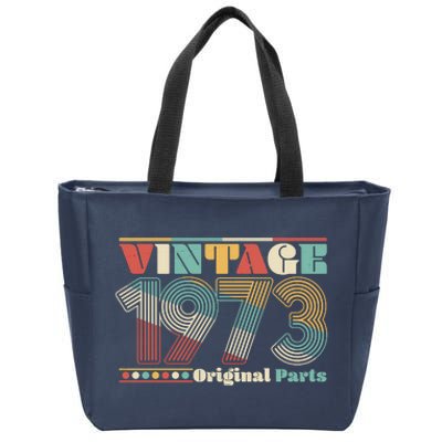 Retro 60s 70s Style Vintage 1973 Original Parts 50th Birthday Zip Tote Bag