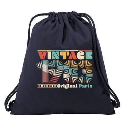 Retro 60s 70s Style Vintage 1983 Original Parts 40th Birthday Drawstring Bag