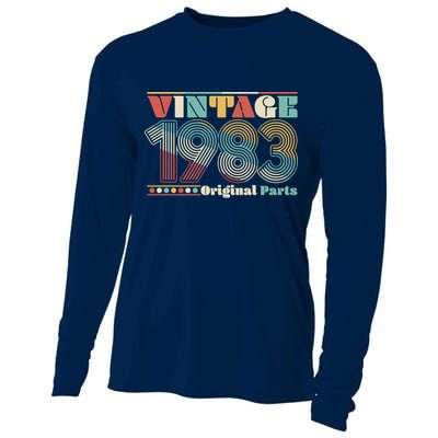 Retro 60s 70s Style Vintage 1983 Original Parts 40th Birthday Cooling Performance Long Sleeve Crew