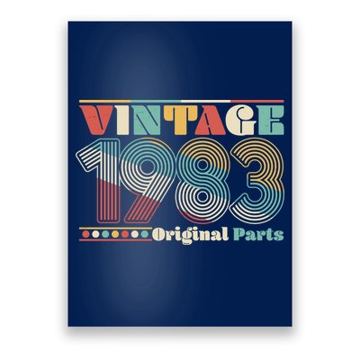 Retro 60s 70s Style Vintage 1983 Original Parts 40th Birthday Poster